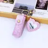Llavero de Bolsita para Labial Transfronteriza, Fácil de Llevar, Bolsita para Labial con Lentejuelas y Brillo con Espejo, Colgante de Bolsa, Bolsita para Labial
