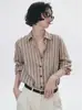 Camisa de manga larga a rayas con bloques de color estilo "old money" francés para mujer, holgada y relajada para el verano, adecuada como camisa de protección solar