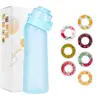 Taza perfumada de 650 ml con diseño de tres anillos y siete anillos, 0 azúcar 0 calorías, Anillo Cui Xiang, hecha de material tritan, resistente a altas temperaturas, taza de agua divertida