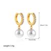Aretes de Oro de 18K con Forma de Corazón Hueco y Circonitas, Clips para Orejas Poligonales Geométricos, Diseño Simple, Pendientes Transfronterizos Europeos y Americanos