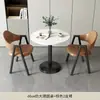 Mesa y Sillas Pequeñas Redondas Modernas Simples para Recepción, Negociación, Comedor de Cafetería de Té de Leche y Balcón