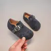 Sapatos Birkenstock retrô infantis, nova coleção primavera/outono 2026, unissex, forrados com lã, sem cadarço, sapatilhas de bico fino, sapatos de couro estilo estudante, modernos