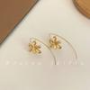 Pendientes de flores de metal con diseño de viento frío, nicho de gran sentido, personalidad exquisita, pendientes únicos, joyería al por mayor