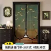 Cortina de porta para sala de estar em estilo vintage personalizada, cortina divisória, instalação sem furar, meia cortina de privacidade para banheiro, cortina de tecido à prova de mosquitos para quarto
