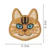 Patches bordados coloridos de cabeça de gato com fundo redondo, 9 estilos de patches de gato de desenho animado para aplicar com ferro, patches adesivos para reparar furos em roupas