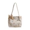 Bolso Grande con Estampado de Mariposas Pequeñas Frescas para Mujer 2024 Verano Nuevo Estilo Artístico Bolso de Hombro Bolso Tote de Clase