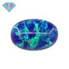 Anillo de piedra desnuda de ópalo sintético con forma de huevo de gema Huagang, superficie de ópalo artificial, fondo plano ovalado n.° L-1