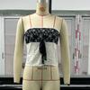 Europeu e Americano Comércio Exterior Verão Lace Costura Tubo Top Sem Mangas Hot Girl Sexy Backless Strap Top para Mulheres SU3283