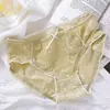 Novas calcinhas sexys de renda com trama respirável de cintura média para mulheres, calcinhas de algodão antibacteriano sem costura, lingerie feminina