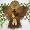 Ropa Marrón de Estilo Antiguo, Impermeable, Sombrero, Sombrero de Paja, Poncho, Chal, Sandalias de Paja, Accesorios de Decoración para Casa de Campo