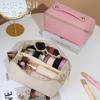 Bolsa de cosméticos de PU con diseño de nido de pájaro, bolsa de viaje de gran capacidad con compartimentos para guardar cosméticos, ideal para celebridades de Internet.