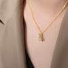 Colgante Verano Xiangfeng doce constelaciones Aries león gitano estrella collar de acero de titanio chapado en oro real de 18 quilates