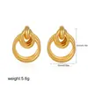 Aretes de Círculo de Oro de 18K, Anillos Dobles Tridimensionales, Aretes Sencillos de Bobina Doble Capa, Aretes Transfronterizos Europeos y Americanos de Amazon