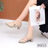 Zapatos de Trabajo Profesionales para Mujer 2024 con Tacón Grueso, Zapatos de Cuero de Tacón Medio para Señoras de Mediana Edad, Zapatos de Tacón Bajo para Commuter con Tacones de Herradura