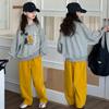 Conjunto Esportivo de Outono para Meninas 2025 Nova Moda Moletom Pulôver Roupa Casual Conjunto de Duas Peças Outono e Primavera Tendência