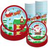 Arreglo de escritorio para fiesta temática navideña transfronteriza 2024, Papá Noel, muñeco de nieve, vaso de papel, bandeja de papel, traje al por mayor
