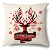 Funda de almohada navideña Transfronteriza Amazon Decoración del hogar Estilo europeo Lino sintético Funda de cojín para sofá Funda de almohada para vacaciones de Navidad