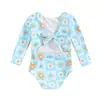 6-12M,12-18M,18-24M,2-3Años3-4Años enterizo de encaje floral brillante con cordones para niños