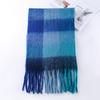 2025 nuevo ac cálido color arcoíris a cuadros largo europeo y americano otoño e invierno cálido suave mohair ceroso bufanda