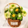 Cesta de Flores Pequeña Transfronteriza de Comercio Exterior Flor Hinchada en Maceta Ramo Tejido Ramo de Rosas Eternas Flor Artificial Decoración de Escritorio