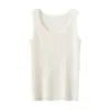 Camisole Bai Cai Rong 100% caxemira pura, novo estilo 2026, com design canelado, confortável, versátil e macia, camada base
