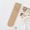 Meias Bingbing Femininas de Verão Finas Meias de Verão com Pelo para Sapatos Pequenos de Couro Preto e Branco Meia-panturrilha Meias de Gelo para Primavera e Outono