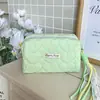 Bolsa de Maquillaje Acolchada con Cierre de Corazón de Amor de Color Sólido, Gran Capacidad, Portátil, con Borla, Bolsa de Almacenamiento de Mano, Bolsa de Almacenamiento para Artículos de Tocador de Viaje