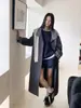 [Songming] Trench coat de comprimento médio com retalhos xadrez retrô para mulheres, coleção de outono, estilo Guangzhou Thirteen Rows, N425C