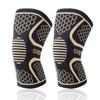 Íon de cobre esportes joelheira silicone duplo ondulado respirável malha joelheira badminton correndo almofada de perna de fitness