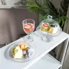 Mesa de centro para sala de estar del hogar Plato de frutas secas Adornos creativos de celebridad de Internet Caja de dulces Plato de bocadillos de vidrio Plato de bocadillos transparente
