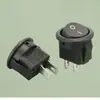 Interruptor basculante de encendido tipo barco KCD11 extra pequeño mini 2 pines 2 posiciones círculo superior botón de encendido inferior