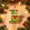 Colgante de Letra Acrílica Monstruo Peludo Verde Navideño Transfronterizo 2 Estilos Adorno de Árbol de Navidad Decoración de Regalo Festivo Transfronterizo