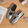 Sandalias Baotou de Nuevo Estilo para Mujer para Usar Afuera en Verano, Zapatos Cuadrados de Punta Alta para Mujer de Gama Alta y Elegantes, Zapatos Mary Jane Plateados