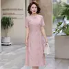 Nuevo vestido de moda de verano para madres y suegras, elegante, cómodo, versátil, favorecedor, adelgazante y en un estilo chino moderno
