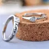 Joyería Anillo de Plata para Pareja Chapado en Platino Par de Hombres y Mujeres Moda Coreana Anillo de Boda Abierto Joyería Creativa