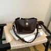 Bolso de Hombro Brillante de Moda Nueva con Textura de Aceite y Cera, Cruzado Bajo el Brazo, Retro de Pequeña Capacidad, Bolso Femenino de Lujo Ligero, Bolso Cuadrado Pequeño
