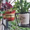 Barandilla de Hierro Forjado Barandilla Balcón Soporte para Flores Colgante Estante para Macetas Colgantes Plantas Verdes Suculentas Soporte para Orquídeas Colgantes Estante de Almacenamiento para Sala de Estar