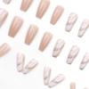 Comercio Exterior Color Sólido Rosa Suave Piezas de Manicura con Temperamento Cinta Dorada con Brillo Blanco Armadura de Ballet Estilo Reina