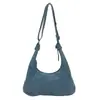 Bolsa Tiracolo Casual de Lona Jeans Estilo Retro Clássico Nova Moda Ombro Único Axila Grande Capacidade Bolsa Feminina