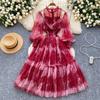 Vestido estilo fada feminino outono nova chegada estilo francês estilo ombro de fora pescoço pendurado manga lanterna cintura emagrecimento vestido de malha