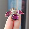 Corsage de Perla Diamante Zircón Broche de Abeja Lindo de Dibujos Animados Aleación Goteo de Aceite Pin para Ropa de Mujer Accesorios Venta al por Mayor