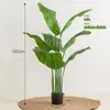 Estilo Wabi-Sabi Nórdico Planta de Plátano de Viajero Artificial Decoración Grande de Pie para Oficina y Sala de Estar Árbol y Flores Artificiales