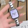 Adecuado para Correa de Apple Watch S8910 Hebilla de Mariposa de Metal Asimétrica Correa de Reloj para Mujer Iwatchs11