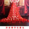 Boda boda boda suministros hijab rojo pareja nueva velo de dote nupcial creativo nupcial boda hijab de fénix