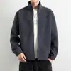 Cardigan Moletom Casual Masculino Moda Outono Inverno 2026 Jaqueta Casaco de Lã com Gola Alta Masculino