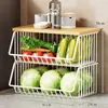 Prateleira de Armazenamento para Cozinha, Caixa de Lanches Doméstica de Chão, Cesta de Frutas e Legumes para Brinquedos na Sala de Estar, Carrinho de Legumes, Prateleira de Armazenamento Multicamadas