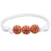 ¡Wow Amazon más vendido pulsera de baloncesto béisbol cordón encerado tejido softbol tenis fútbol Copa del Mundo accesorios de pulsera