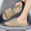 Pantuflas de coco transfronterizas para hombre, novedad de verano 2024, para exteriores, personalizadas, informales, antideslizantes, con suela suave y una palabra.