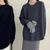 Suéter de Comprimento Médio Estilo Coreano Outono e Inverno 2024 Top de Tricô Feminino Comércio Exterior Transfronteiriço Roupa Feminina Estilo Coreano Outono e Inverno