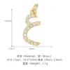 Pingente Letra Árabe Zircônia Material DIY Base de Cobre Banho de Ouro Retentor de Cor 14K Pingente de Letra com Acessório de Corrente